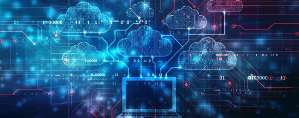 Technician setting up a hybrid network system with cloud access